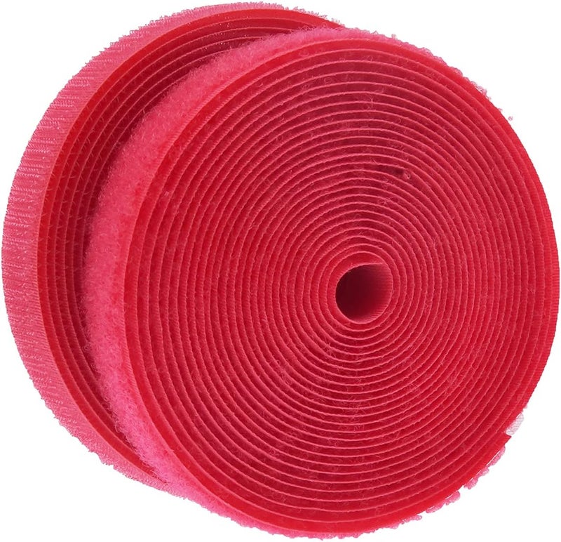 IHKFILAN 5 Yards Sew On Hook and Loop Tape Fastening Nylon Fabric Tape with Non-Adhesive for DIY Craft Interlocking Tape Sewing Fasteners (3/4''Wide, 5 Yard Hook + 5 Yard Loop) for Roll,Red - Image 1